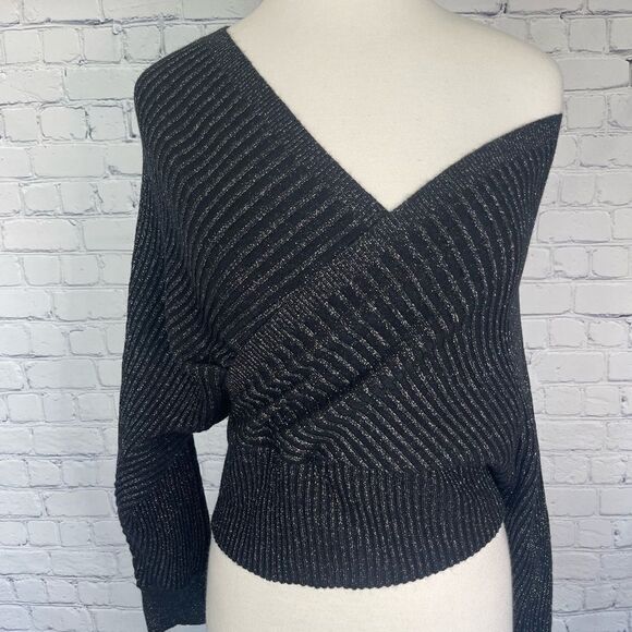 Anthropologie Shimmer Surplice Pullover - Picture 2 of 6